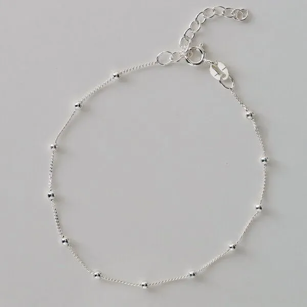 BELLYBIRD Jewellery BELLYBIRD Jewellery Armband - feine Kugelkette, 925 Sterlingsilber, vergoldet, 18,5cm lang,, Silber, – Produktbild 4 von 4