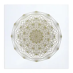 Veskor Cassiopeia Veskor Cassiopeia DEMIHEPTERAKT Heilige Geometrie Linoldruck | 50 × 50 cm | Gold auf Weiß – Produktbild 1 von 1