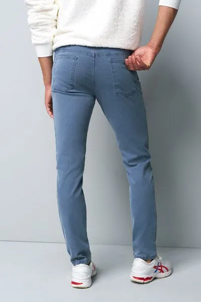 M 5 BY MEYER M 5 BY MEYER Baumwolle-Tencel Microstruktur Five Pocket, Blau (blau), – Produktbild 4 von 5