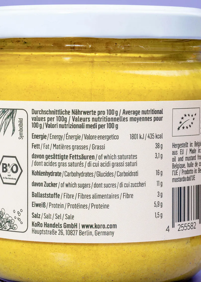 KoRo Bio Senf Agave Aufstrich 12 x 380 g – Produktbild 5 von 5