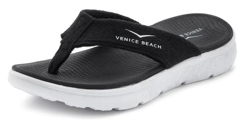 VENICE BEACH VENICE BEACH Sandale, Badeschuh, Sommerschuhe, Badelatsche, Flip Flop, Badeschlappe Badezehentrenner Zehentrenner mit wasserabweisender und leichter Sohle VEGAN, Schwarz, – Produktbild 3 von 5