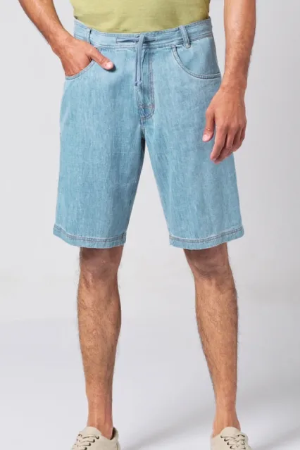 HempAge Hempage Herren vegan Shorts Mit Geradem Bein Aquablau, Blau, – Produktbild 2 von 2