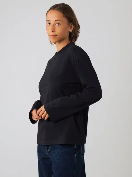 Honest Basics Honest Basics OG Langarmshirt aus Bio- und recycelter Baumwolle, Schwarz, – Produktbild 3 von 4