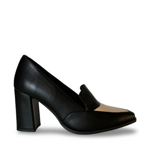 Nae Vegan Shoes Nae Vegan Shoes NAE | Julia Vegane Absatzloafer – Eleganter Kontrast aus AppleSkin, Schwarz, – Produktbild 1 von 4