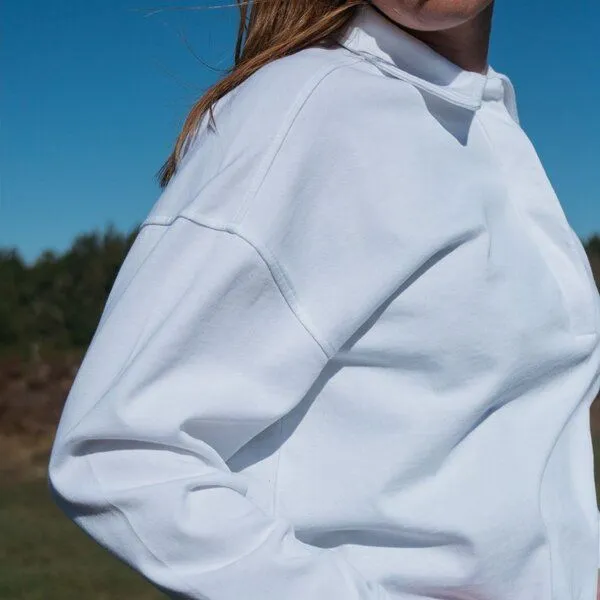 SALZWASSER JUNA – Polo-Longsleeve (Damen) aus 100% Bio-Baumwolle (GOTS) von SALZWASSER, Weiß, – Produktbild 2 von 3