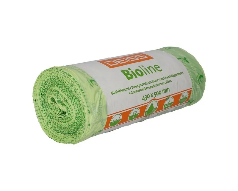 DEISS DEISS Müllbeutel, 20 Liter, 50 Stück/Rolle, kompostierbar, Grün, – Produktbild 1 von 1