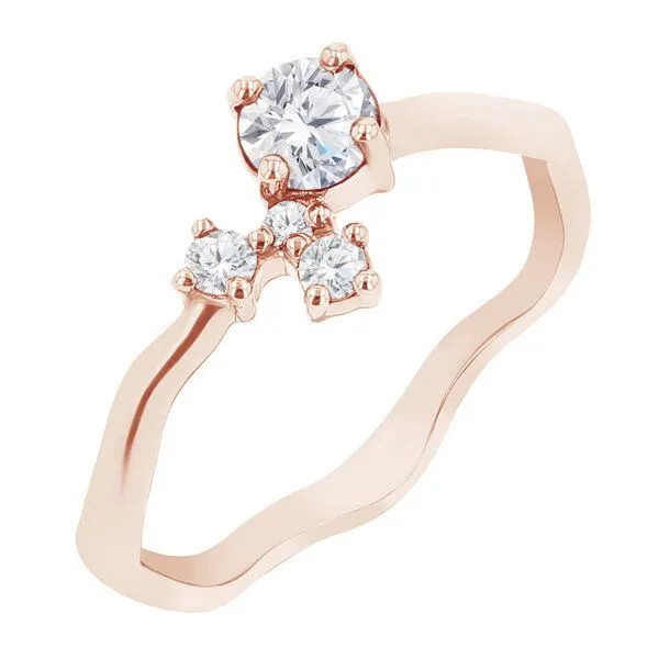 Eppi Eppi Cluster-Ring mit Moissanit und Lab Grown Diamanten Roche, Rosa, – Produktbild 1 von 4