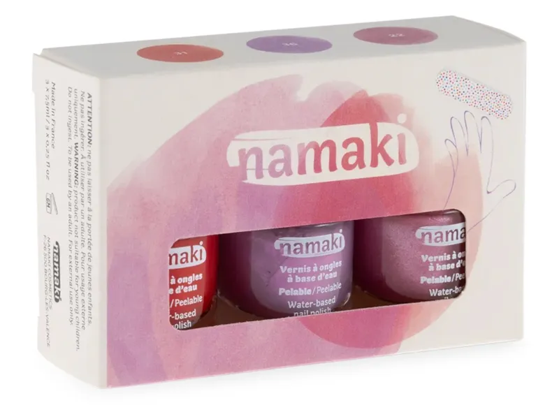Namaki Kinder Nagellack 3er Set "Eternal rose" mit Nagelfeile Inhalt 3 x 7,5 ml, Mehrfarbig, – Produktbild 1 von 2
