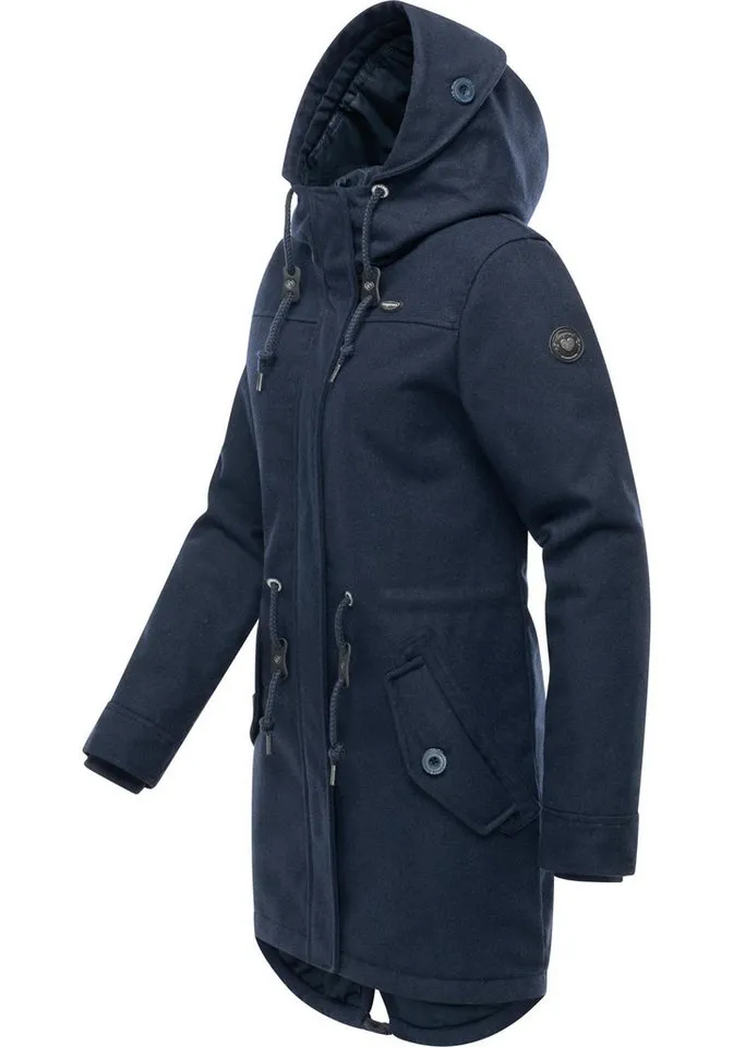 ragwear ragwear Wintermantel Ellba Coat A YOUMODO Warmer Damen Winterparka mit großer Kapuze, Blau, – Produktbild 3 von 4