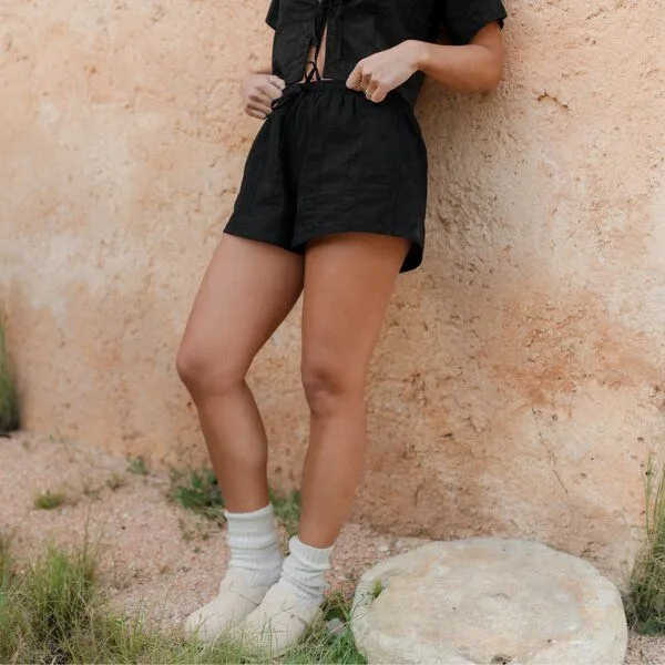 NORDLICHT NORDLICHT Jacquard Shorts Eira, Schwarz, – Produktbild 2 von 4