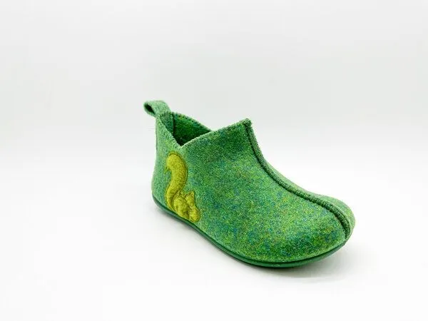 thies Veganer Kids PET Slipper Boot "thies ®" aus recycelten Flaschen, Verde (grün), – Produktbild 2 von 4