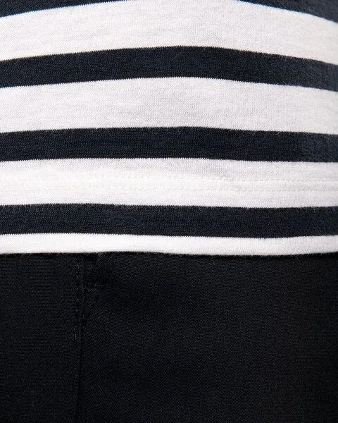 YTWOO YTWOO Nachhaltiges Herren-T-Shirt mit Rundhalsausschnitt im Marine-Stil, Weiß/navy gestreift, – Produktbild 4 von 4