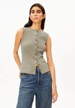 ARMEDANGELS ARMEDANGELS RIB BUTTON Damen Top aus Bio-Baumwoll Mix – Produktbild 1 von 1