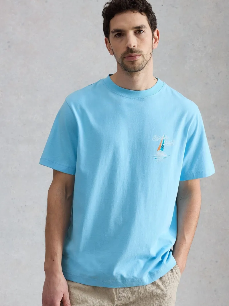 White Stuff T-Shirt Horsham Sailing - L/R, Blau print, – Produktbild 4 von 4