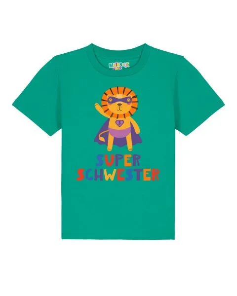 watabout.kids watabout.kids T-Shirt Kinder Löwe Superschwester, Go green, – Produktbild 1 von 2