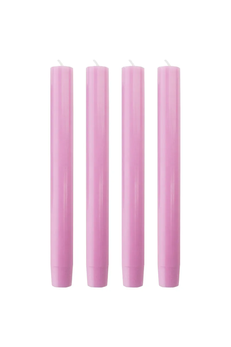 Tranquillo Handgearbeitete Stabkerzen GLUMI pink 4er-Set, 20 cm - rosa – Produktbild 1 von 5