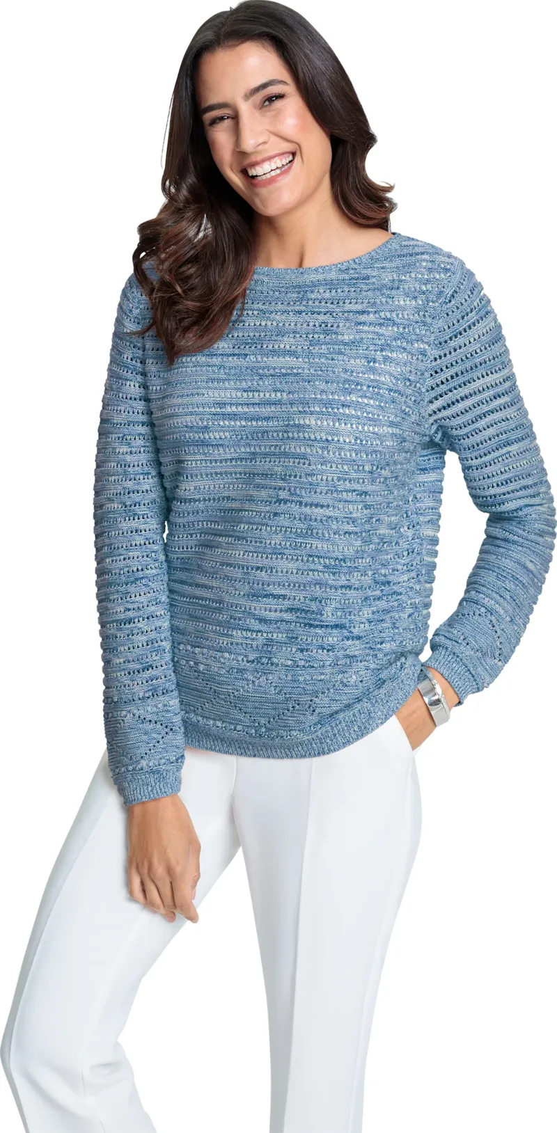 Witt Pullover ecru-aqua-meliert, Ecru-aqua-meliert, – Produktbild 2 von 2