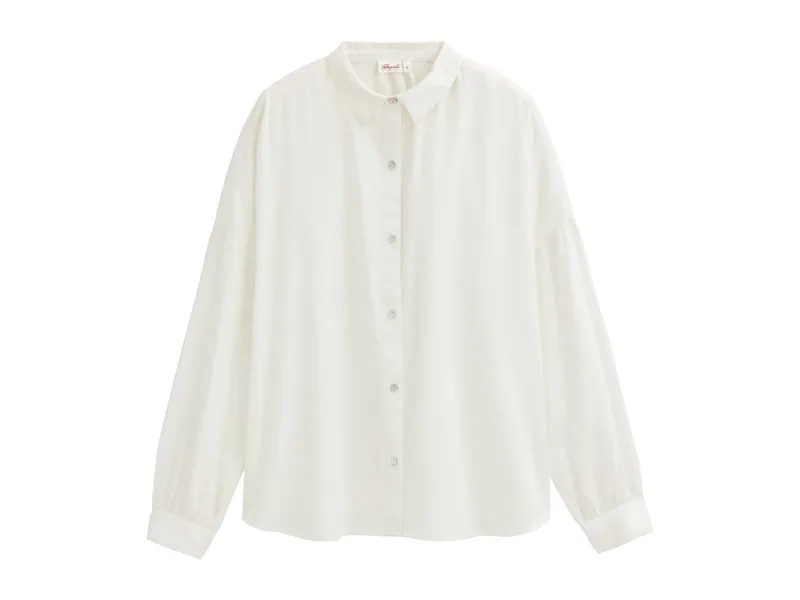 People Wear Organic People Wear Organic Langarm-Bluse weiß S, Weiß, – Produktbild 1 von 1