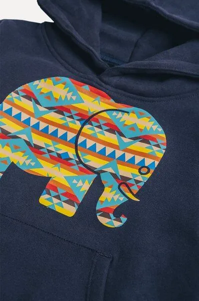 Trendsplant Kid's Navajo Organic Hoodie Trendsplant Blue, Blau, – Produktbild 3 von 4