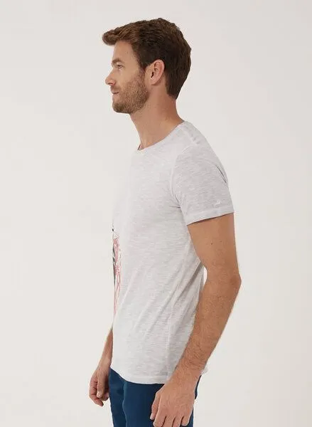 ORGANICATION ORGANICATION Garment Dyed T-Shirt aus Bio-Baumwolle mit Print, Grey, – Produktbild 3 von 4