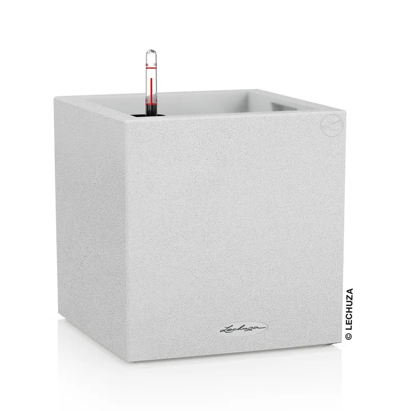 Lechuza® Lechuza® 'Canto Stone 30 low', quarzweiß, ca. 30 x 30 x H 30 cm, Weiß, – Produktbild 1 von 1