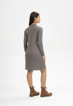 MELA MELA Damen vegan Kleid Feinstrick Harleen Bear Melange Graubraun – Produktbild 1 von 1