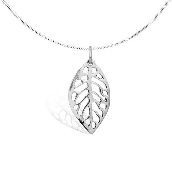 pakilia pakilia Silber Kette Blatt fair-trade und handmade – Produktbild 2 von 4