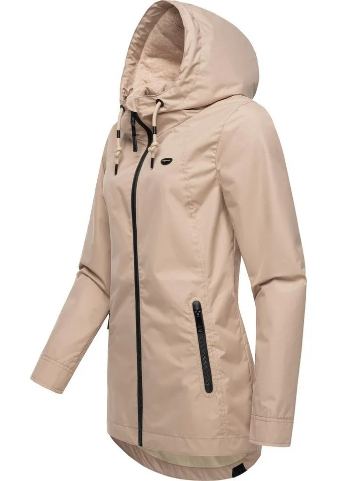 ragwear ragwear Outdoorjacke Zuzka stylische Übergangsjacke mit großer Kapuze, Braun, – Produktbild 3 von 4