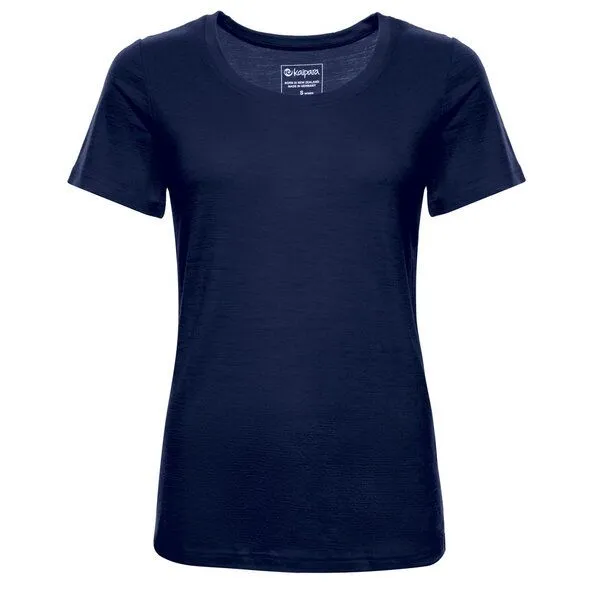 Kaipara - Merino Sportswear Kaipara - Merino Sportswear Merino Shirt Kurzarm Slimfit 200 Mulesing-frei weiter Rundhals, Blau, – Produktbild 1 von 2