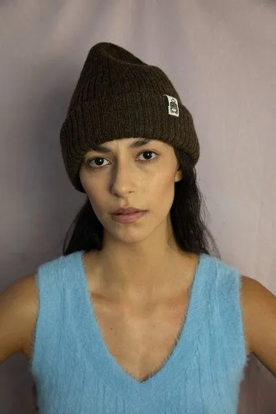 Kiwistories Strickmütze Merino- Alpaka- naturbelassen, Braun, – Produktbild 3 von 3