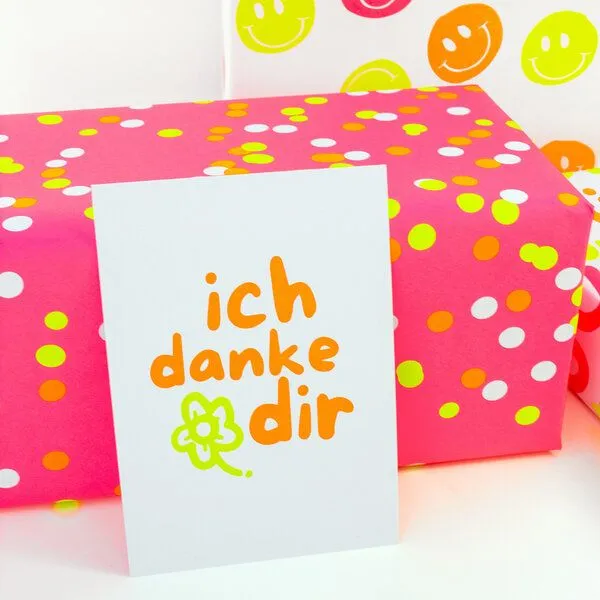 Bow & Hummingbird Bow & Hummingbird Postkarte "ich danke dir" aus Recyclingpapier – Produktbild 2 von 3