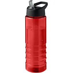 Unbranded H2O Active® Eco Treble 750 ml Sportflasche mit Stülpdeckel & Trinktülle, rot, schwarz, Schwarz / rot, – Produktbild 1 von 1