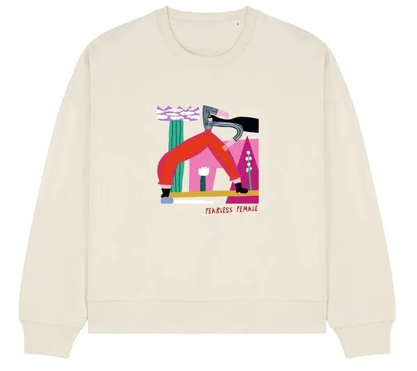 Kultgut Kultgut Artdesign - Goodness Pulloversweater im Boxistyle / Women's Empowerment, Natur, – Produktbild 1 von 4