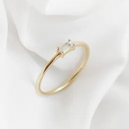 Eppi Eppi Minimalistischer Ring mit Aquamarin Koos – Produktbild 1 von 1