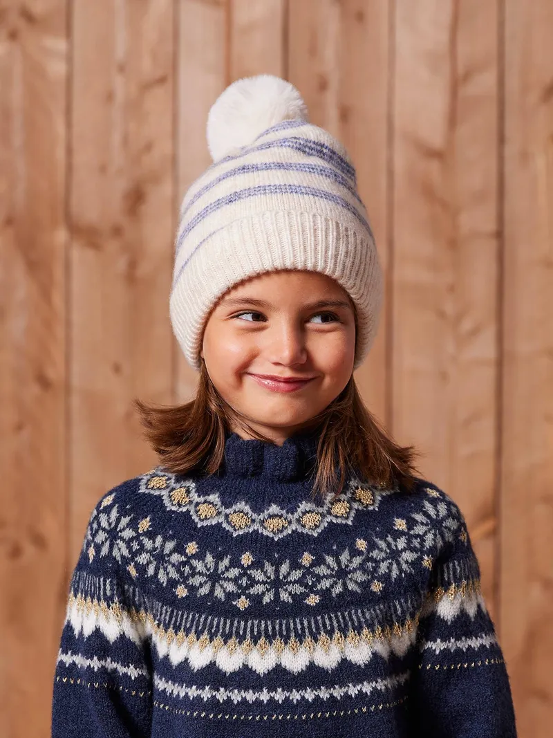 Vertbaudet Set aus Mütze, Vanille, – Produktbild 1 von 4