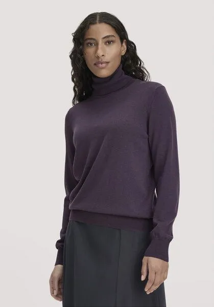hessnatur hessnatur Rollkragenpullover Relaxed aus reiner Bio-Merinowolle, Dunkle traube, – Produktbild 1 von 4