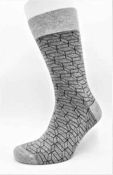 BLS Organic BLS Organic 3er Pack GOTS zertifiziert 98 % Bio-Baumwolle Square Prism Design, Grau, – Produktbild 1 von 1