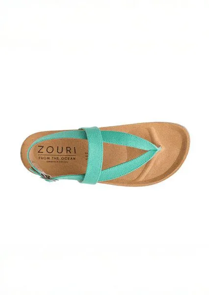 Zouri ZOURI Vegane Zehensandale mit Bio-Baumwolle & Korkfußbett Modell: Isle, Lake (blau), – Produktbild 3 von 4
