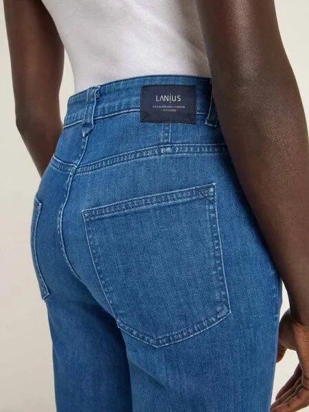 LANIUS LANIUS Flared Jeans (GOTS) aus Bio-Baumwolle, Mid blue denim, – Produktbild 5 von 6