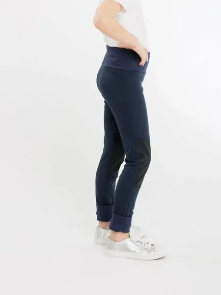Babbily Babbily Verstellbare Thermo-Leggings aus Bio-Baumwolle mit robustem Knie, Blau, – Produktbild 3 von 4