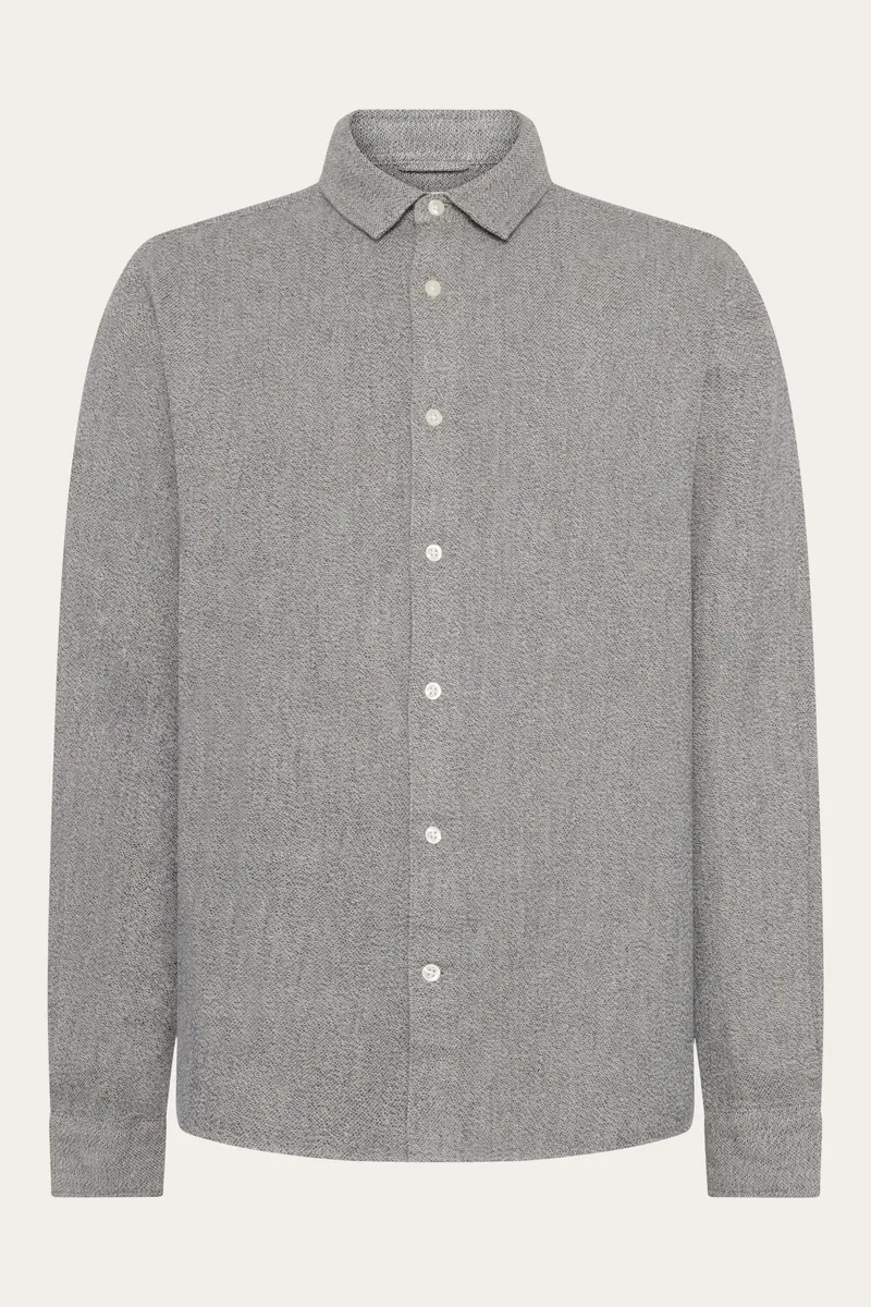 KnowledgeCotton Apparel KnowledgeCotton Apparel Herren vegan Hemd Melange Light Feather Gray, Hellgrau, – Produktbild 1 von 2