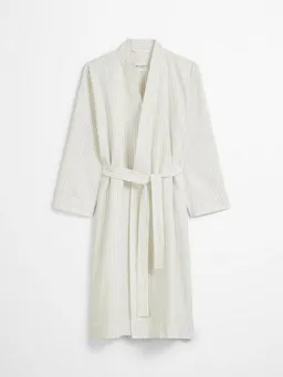 Marc O'Polo Home Kimono Classic fine stripe, Langform, Baumwolle, Kimono-Kragen, Gürtel, aus Bio-Baumwolle mit feinem Streifenmuster – Produktbild 1 von 1