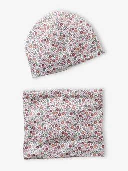 Vertbaudet Blumiges Set aus Mütze und Snood für Mädchen – Produktbild 1 von 1