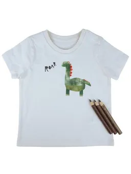 MelaDi Meladi Kinder Baby-Shirt aus Biobaumwolle - Dinosaurier auf Natural Raw – Produktbild 1 von 1