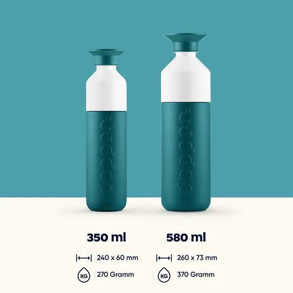 Dopper Thermosflasche Dopper Insulated 350ml, 580 ml - Doppelwandig, auslaufsicher, hält 24h kalt / 9h heiß, Green lagoon (grün), – Produktbild 2 von 3