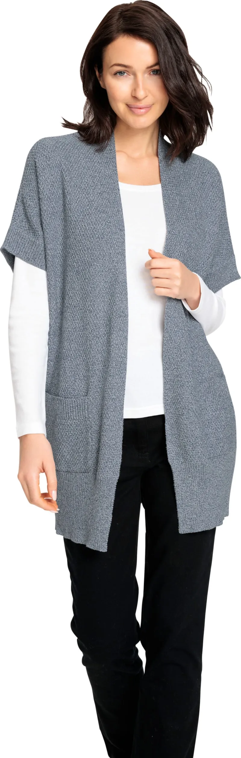 Witt Longstrickjacke, Rauchblau-meliert, – Produktbild 2 von 2