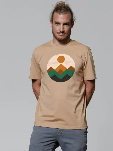 watapparel watapparel T-Shirt Unisex Geometric Landscape 2, Latte, – Produktbild 1 von 4