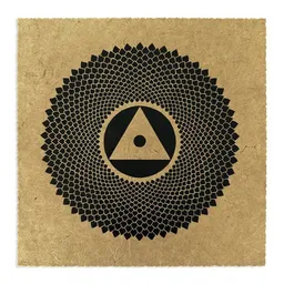 Veskor Cassiopeia Veskor Cassiopeia SAHASRĀRA Chakra-Meditations-Linoldruck | 22 × 22 cm | Schwarz auf Ockergelb – Produktbild 1 von 1