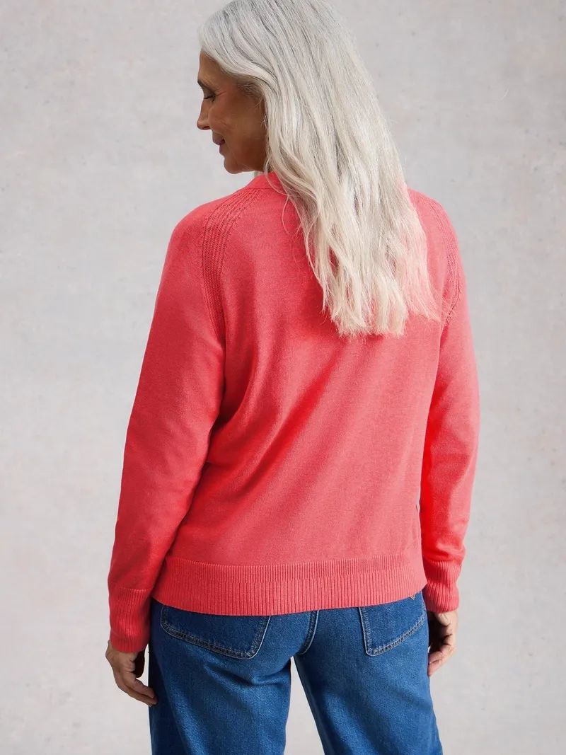 White Stuff Strickjacke Lulu - 40, Leuchtend rosa, – Produktbild 4 von 4
