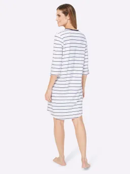 wäschepur Sleepshirt weiß-marine-geringelt – Produktbild 1 von 1